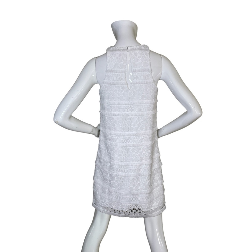 LILLY PULITZER  Annette Shift Graduation Lace Dress Resort White Fringe Size 0 - Picture 3 of 4